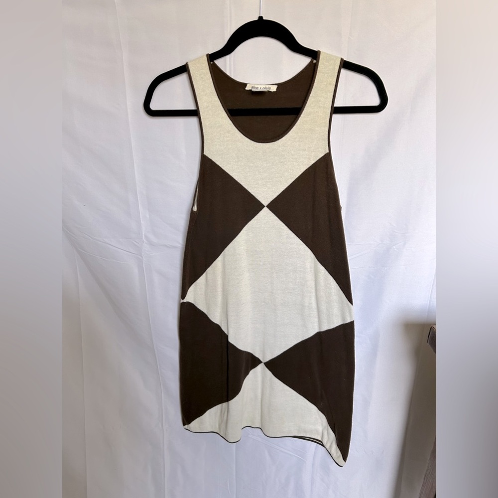 Alice + Olivia a-line sweater dress with diamond bold print